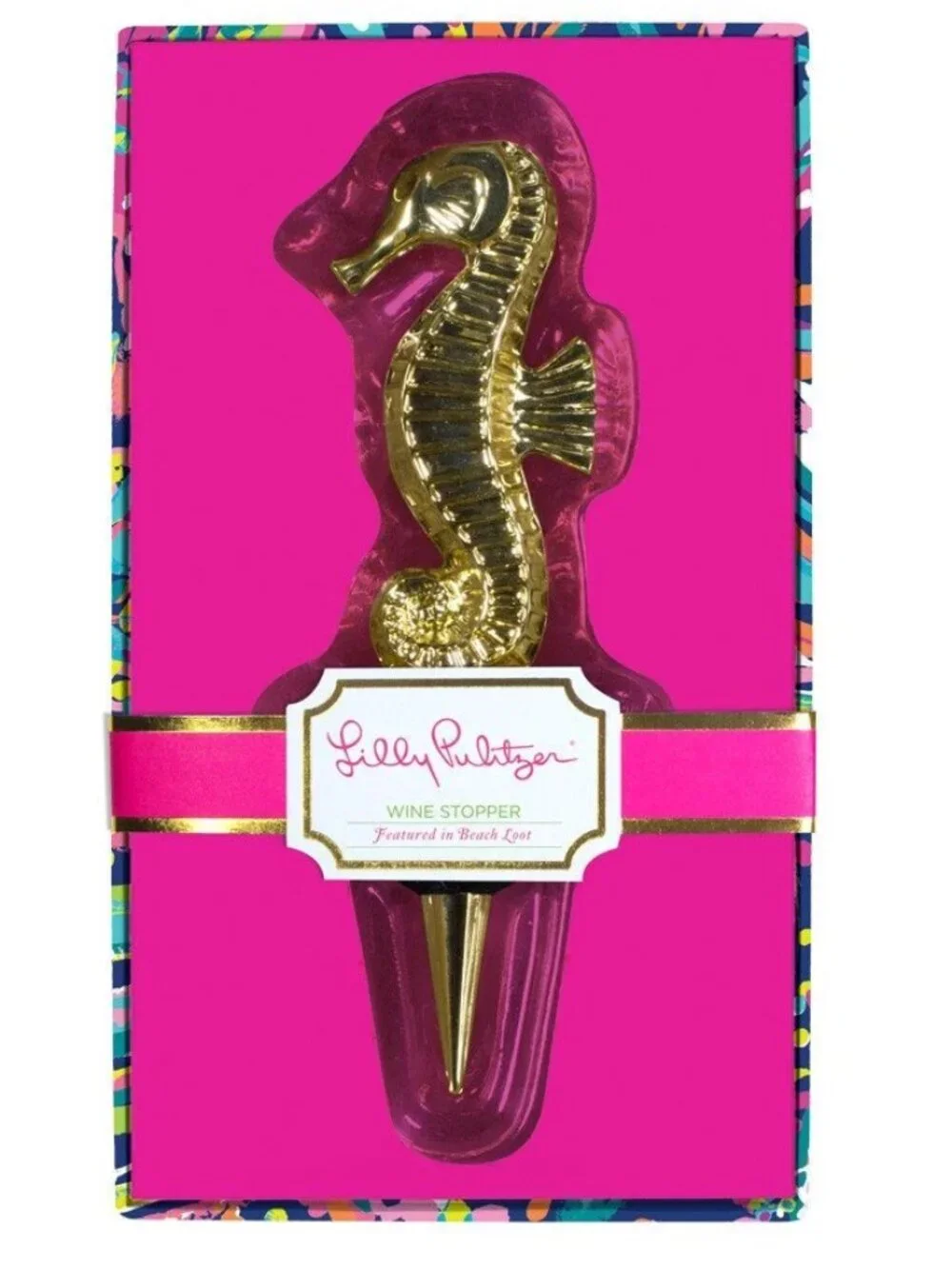 NIB Lilly Pulitzer Seahorse Wine Stopper